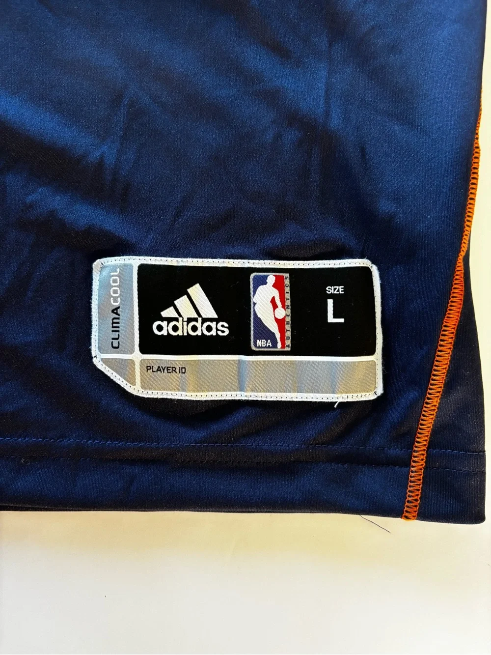 adidas Navy and Red OKC Thunder Long Sleeve Warm-Up Top